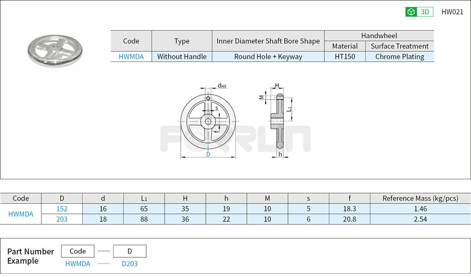 Cast Iron Flat Handwheels - Without Handle Drawing/Specifications