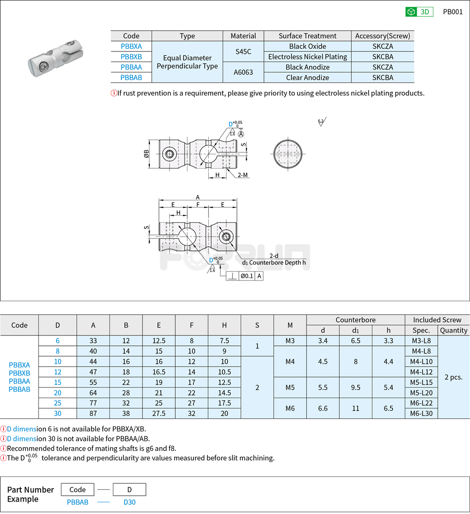 Double-Hole Round Strut Clamps - Equal Diameter Perpendicular Type Drawing/Specifications
