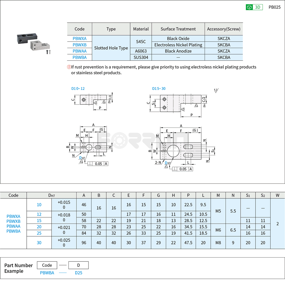 Single-Hole Strut Clamps - Slotted Hole L-Type Drawing/Specifications