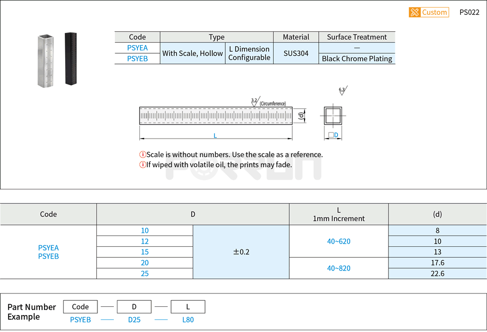 Square Standoffs for Device Stands - Hollow, With Scale Drawing/Specifications