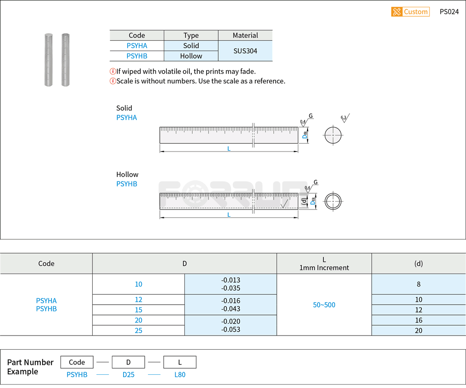 Circular Standoffs for Device Stands - Solid or Hollow, With Scale, Configurable Length Drawing/Specifications
