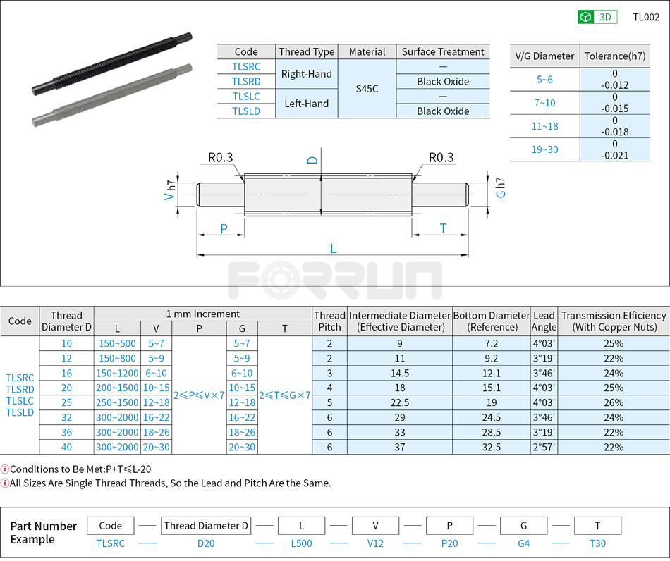 Lead Screw - Both Ends Stepped Drawing/Specifications