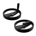 Nylon Two-Spoked Handwheels - Round Hole + Keyway Type, With Folding Handle