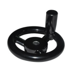 Plastic Three-Spoked Handwheels - With Handle, Clamp Mounting