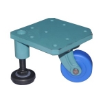 Casters Integrated with Leveling Mounts - Medium-Heavy Load, Square Plate Swivel Type