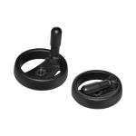 Nylon Two-Spoked Handwheels - Round Hole Type, With Folding Handle