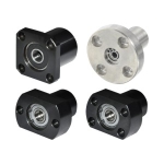 Bearings with Housing - Flange Type, Double Bearings, Unretained