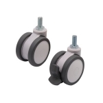 Resin Dual Wheel Casters - Allowable Load 70~90kg, Screw Fit Swivel Type