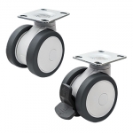 Resin Dual Wheel Casters - Allowable Load 70~90kg, Plate Swivel Type