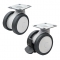 Resin Dual Wheel Casters - Allowable Load 70~90kg, Plate Swivel Type
