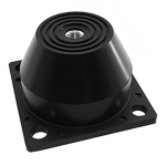 Bell-Shaped Vibration Mount – Female Thread Mounting Plate, Four-Hole Type